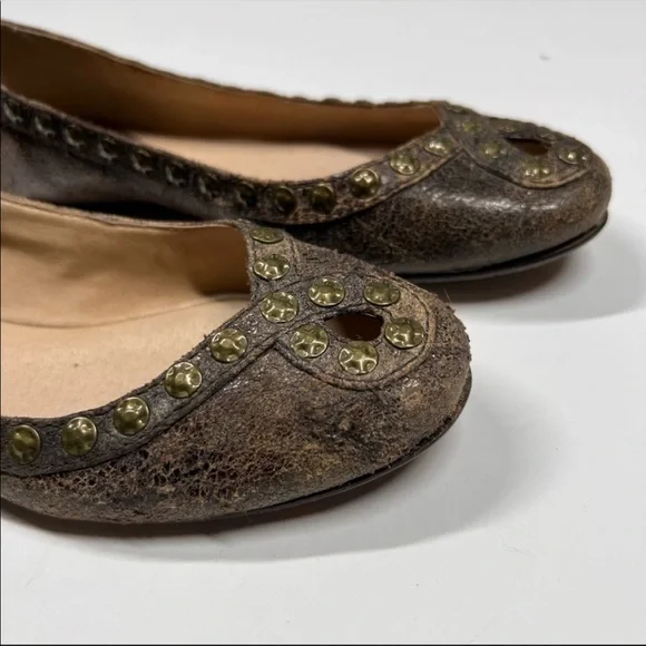 Frye Emma Hammered Stud Flats Sz 8.5 - Picture 8 of 13